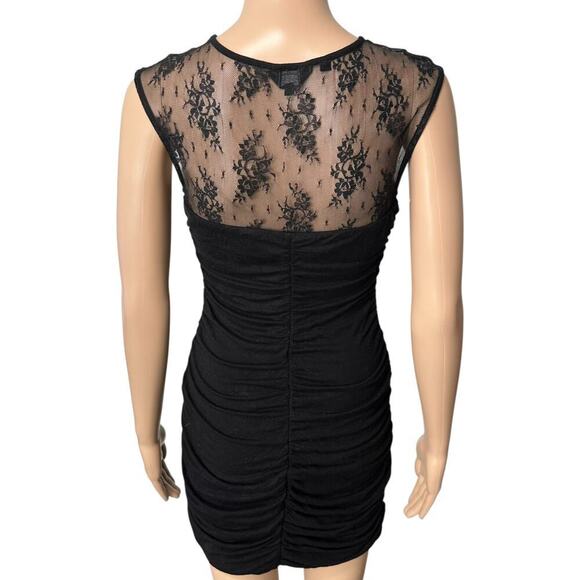 Guess Los Angeles Witchy Black Lace Ruched Bodycon Dress (L) - Picture 6 of 16